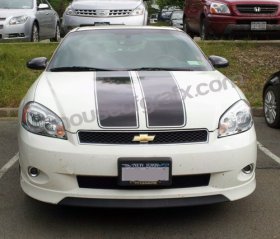 Dual 11" wide Racing rally stripe vinyl graphics stripes decals fit any 2001 2002 2003 2004 2005 2006 2007 2008 2009 2010 2011 2012 2013 2014 2015 Monte Carlo SS