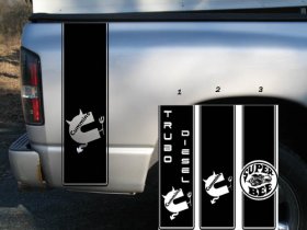 Bedside bed decal decals made to fit Cummins trucks Ram