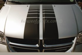 Strobe style Hood stripe decal fits any model Dodge Avenger Charger Dart Ram Journey Nitro Caliber