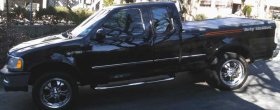 Pair of truck bed reverse "C" stripe stripes and lettering decal decals fit Ford trucks