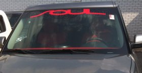 Windshield banner decal graphic sticker fits any yr Kia Soul