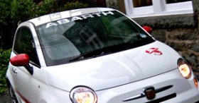 Vinyl Windshield Visor Banner Decal Sticker Graphic fits 2011 2012 2013 2014 2015 2016 2017 2018 Fiat 500 Abarth