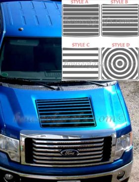 Strobe Faded Gradient vinyl Hood Stripe Decal Graphic fit 2009 2010 2011 2012 2013 Ford F150 FX4 XLT