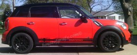 Pair of Union Jack Flag Rocker Stripe Stripes Decals vinyl graphics fit any year Mini Countryman R60 F60