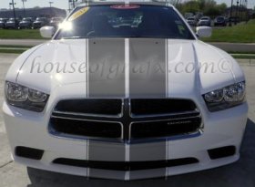 11" Twin Stripe Stripes Graphic Decals fit 2011+ Dodge Charger