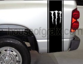 Bedside Scratch claw tear decal decals Dodge Ford Nissan Chevy
