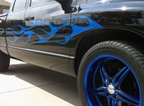 Universal Style Car Truck Horse Trailer Flame flames decals graphics fit Dodge Chevrolet Nissan Toyota Ford Tesla