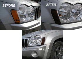 Pair of Smoked Tinted vinyl marker light overlay decal decals graphics stickers fit any 2005 2006 or 2007 Jeep Grand Cherokee