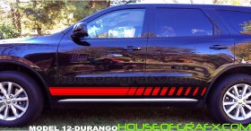 Universal style lower door rocker Stripe Stripes Graphics Decals fit any year or model Dodge Durango