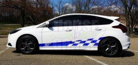 Checkered stripe decal graphic fits Ford Focus ST Shelby