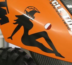 ATV Motocross Motorcycle sexy Mudflap girl Helmet decal decals