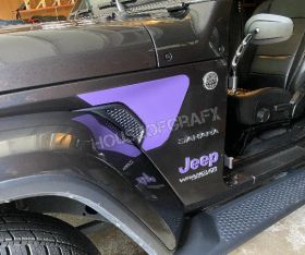Solid Shorty style vent surround decals fits any model 2018-22 Jeep Wrangler 20-22 Gladiator JL JLU Rubicon Sahara