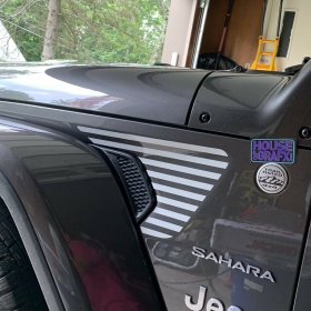 Line Strobe Gradient Vent surround decals fit any model 2018-2022 Jeep Wrangler or 2020-2022 Gladiator