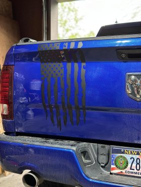 Vertical Distressed Torn Tattered USA American Flag Tailgate Decal one Size fits Most Pickup Trucks Dodge Chevrolet Ford Nissan Toyota