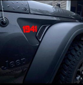 2 color 1941 Fender decal decals fit any model 18-22 Jeep Wrangler JL JLU 20-21 Gladiator Sahara Rubicon Sport