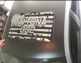 Custom Personalized Distressed USA sunroof flag decal graphic fits 2015 2016 2017 2018 2019 2020 2021 Dodge Charger Daytona 392