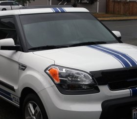 Center rally racing stripe stripes decals fits 2010+ Kia Soul