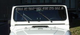 Jeep If you can read this roll me over windshield banner decal