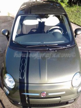 8 inch offset stripe stripes fit any year Fiat 500 C Abarth