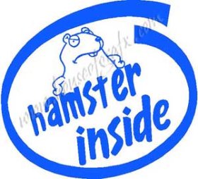 Angry Hamster inside decal decals sticker fits any Kia Soul