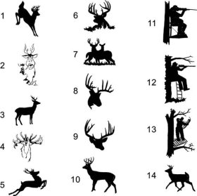 Various Deer hunting decals stickers decal graphics