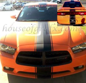 12" Center Stripe Stripes Decals Graphic fits any 2011-current Dodge Charger SXT Scat Pack Hellcat SRT RT GT