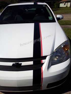 2 color offset stripe graphics fit ANY model Chevy Chevrolet Cobalt or SS