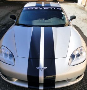 Dual Plain 8" Rally Racing stripe stripes vinyl graphics decal decals fit any year or model Chevy Chevrolet Corvette