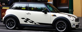 Checkered flag rocker decals fits any year or model Mini Cooper Clubman Countryman Paceman Roadster JCW Coupe