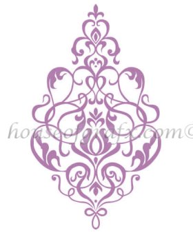23" tall x 14" wide Damask wall art decal graphic