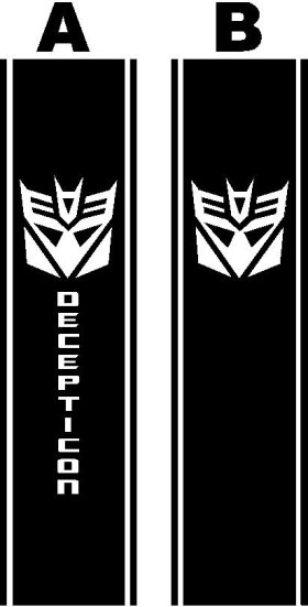 Decepticon truck bedside bed side stripe decal decals