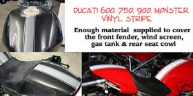 Ducati Monster 600 750 900 Stripe Decal Set Decals bike