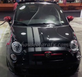 Double line Offset Euro vinyl Stripe Stripes Decals Graphics fit ANY year Fiat 500 Abarth 2011 2012 2013 2014 2015 2016 2017