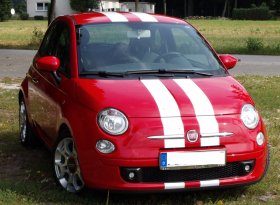 Dual 6" Fiat Rally Racing Stripe Stripes vinyl Decals Graphics fit ANY Fiat 500 Abarth Pop Gucci Sport 500c 500e