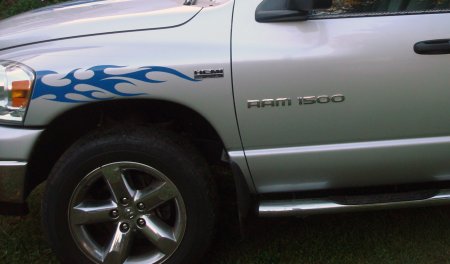 Tribal Flames Hood Decal – Matte Black Racing Stripe For Ram F150 Silverado Tundra