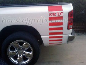 Pair of custom strobe gradient bedside vinyl decal decals stripe stripes decals graphics fit most Dodge Ram Ford Chevy Nissan trucks