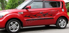 Flame flaming side body decal decals graphics fit Kia Soul