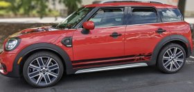 Wavy UJ Union Jack Flag Rocker Stripe Stripes vinyl decal decals graphics for ANY year or model Mini Cooper Countryman Clubman Roadster Paceman S JCW Base