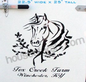 Personalized horse head with holly vinyl decal Truck Trailer