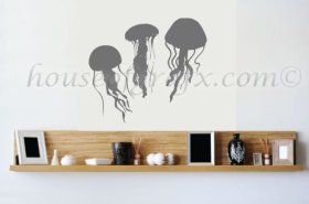 (3) Jellyfish Ocean fish Sea wall art decor vinyl decal graphics