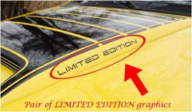 Pair of LIMITED EDITION vinyl hood graphics decals stickers
