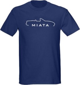 T Tee Shirt with Mazda Miata convertible zoom race drift