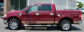 Pair of lower door Rocker stripe stripes vinyl graphic graphics decal decals for 2006 Ford F150 Crew Cab Lariat