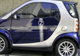 Side body number graphics fits Smart Car Brabus For Two