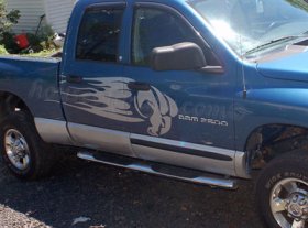 Flaming flame Ram head decal decals graphics fits ANY Dodge