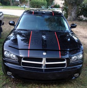 2 color Rally Racing Stripe Stripes vinyl Decal decals fit Dodge Charger Challenger Dart Avenger