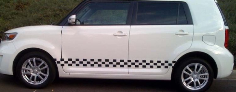 Checkered lower door rocker decal decals graphics fit 2008-2023 Toyota SCION xB