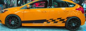 Checkered stripe decal graphic fits Ford Focus Shelby