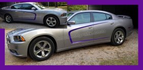 Scallop style Side Stripes decals fits any model 2011 2012 2013 2014 Dodge Charger