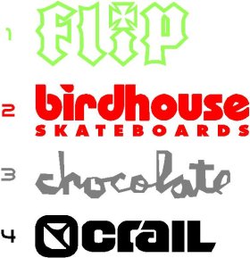 Skateboard decals decals stickers Crail Chocolate Birdhouse Flip